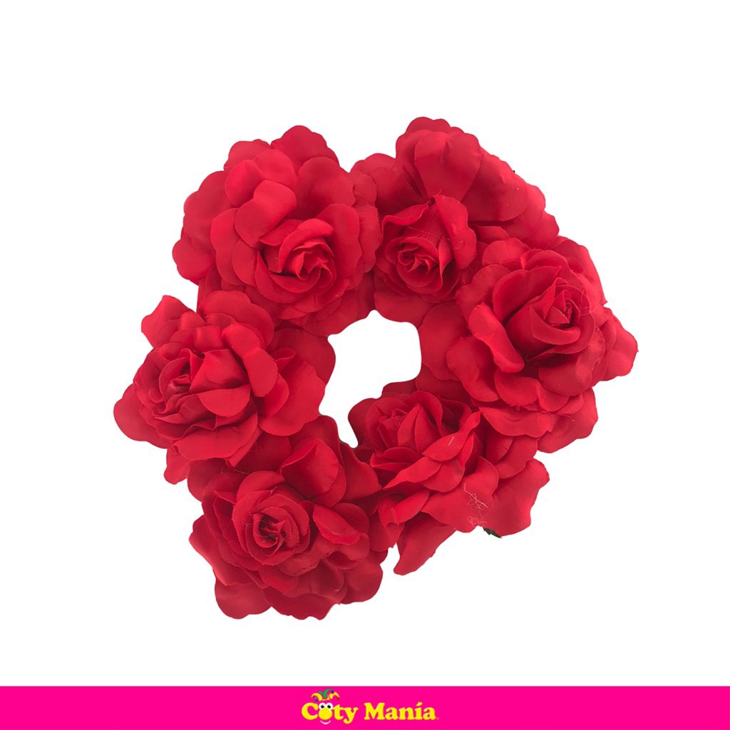 Vincha Aro Flor Tela Rosas Grandes 3 Colores